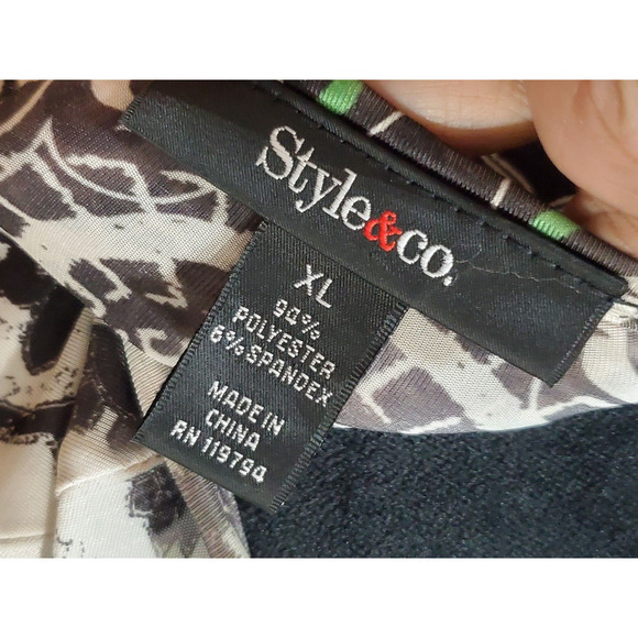 Style & Co. Women's Multicolor Polyester Scoop Neck Short Sleeve Top Blouse XL - Picture 11 of 12